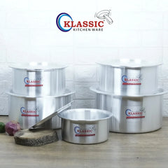 Klassic Aluminium Steel Indiana Cooking pot Set - Premium Cookware Pots for Gas and Electric Stove, Easy to Clean, - Klassic Kitchenware UK