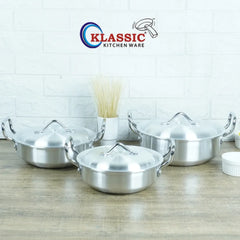 Klassic Aluminium Steel Flat Woks Set - Premium Cookware for Gas and Electric Stove - Easy to Clean - Klassic Kitchenware UK