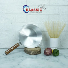 Klassic Aluminium Steel Milk Pan with Wooden Handle - Durable and Stylish - Klassic Kitchenware UK