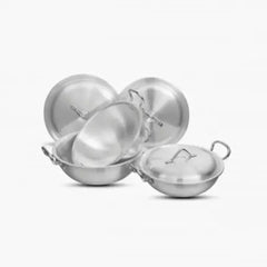 Klassic Aluminium Steel Round Woks Set - Premium Cookware for Gas and Electric Stove - Easy to Clean - Klassic Kitchenware UK