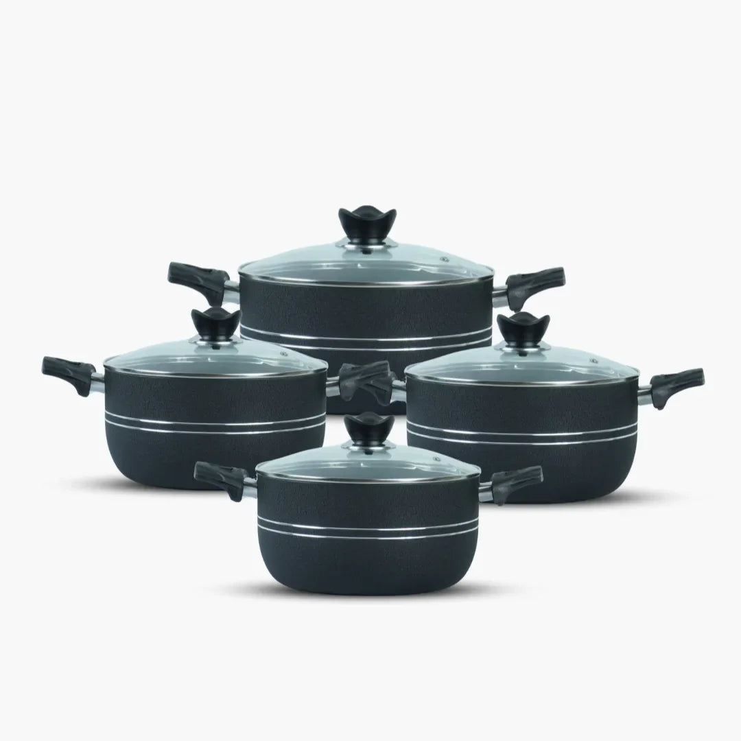 Klassic Non Stick Cooking Pots Set - Durable Non-Stick Coating - Suitable for All Stoves | Dishwasher Safe & Easy to Clean - Klassic Kitchenware UK