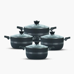 Klassic Non Stick Cooking Pots Set - Durable Non-Stick Coating - Suitable for All Stoves | Dishwasher Safe & Easy to Clean - Klassic Kitchenware UK