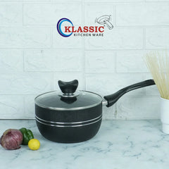 Klassic Nonstick Sauce Pan - Suitable for All Stoves - Durable and Long Lastin Non Stick Coating | Dishwasher Safe | Stay Cool Long bakelite Handle - Klassic Kitchenware UK